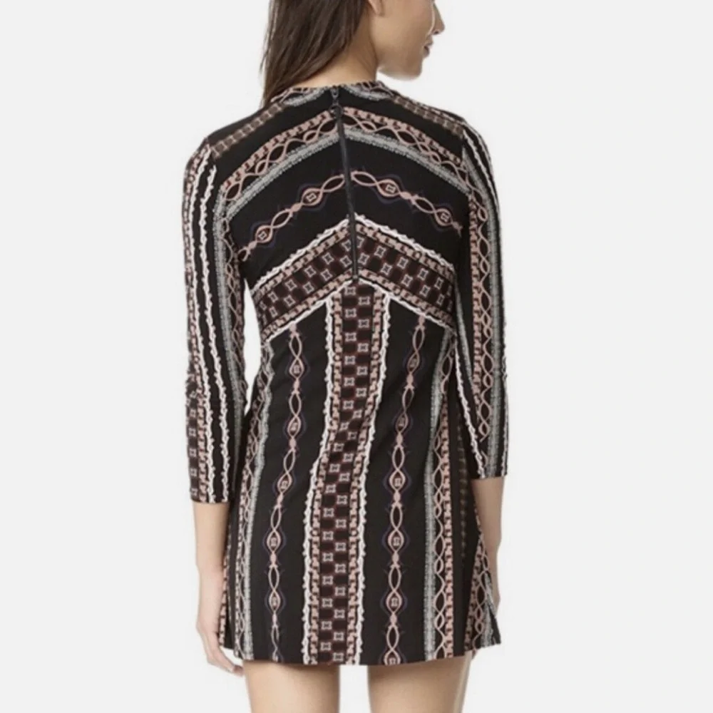 NWT Free People Chic Black Patterned Dress
